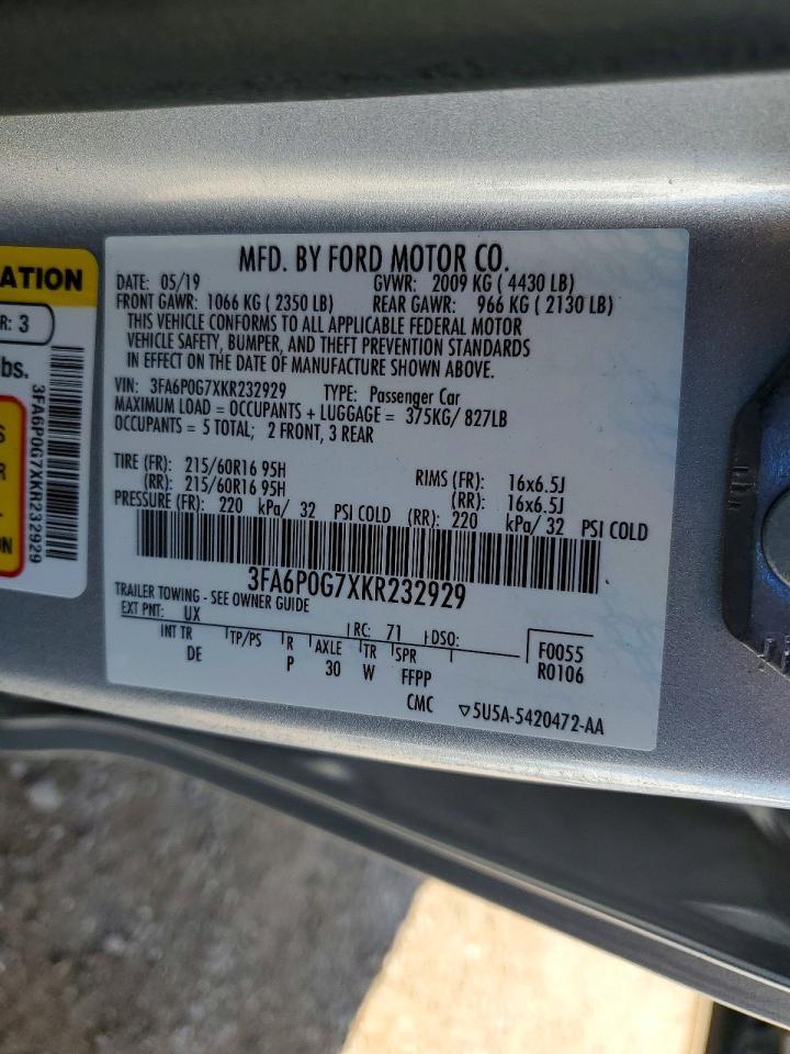 2019 FORD FUSION