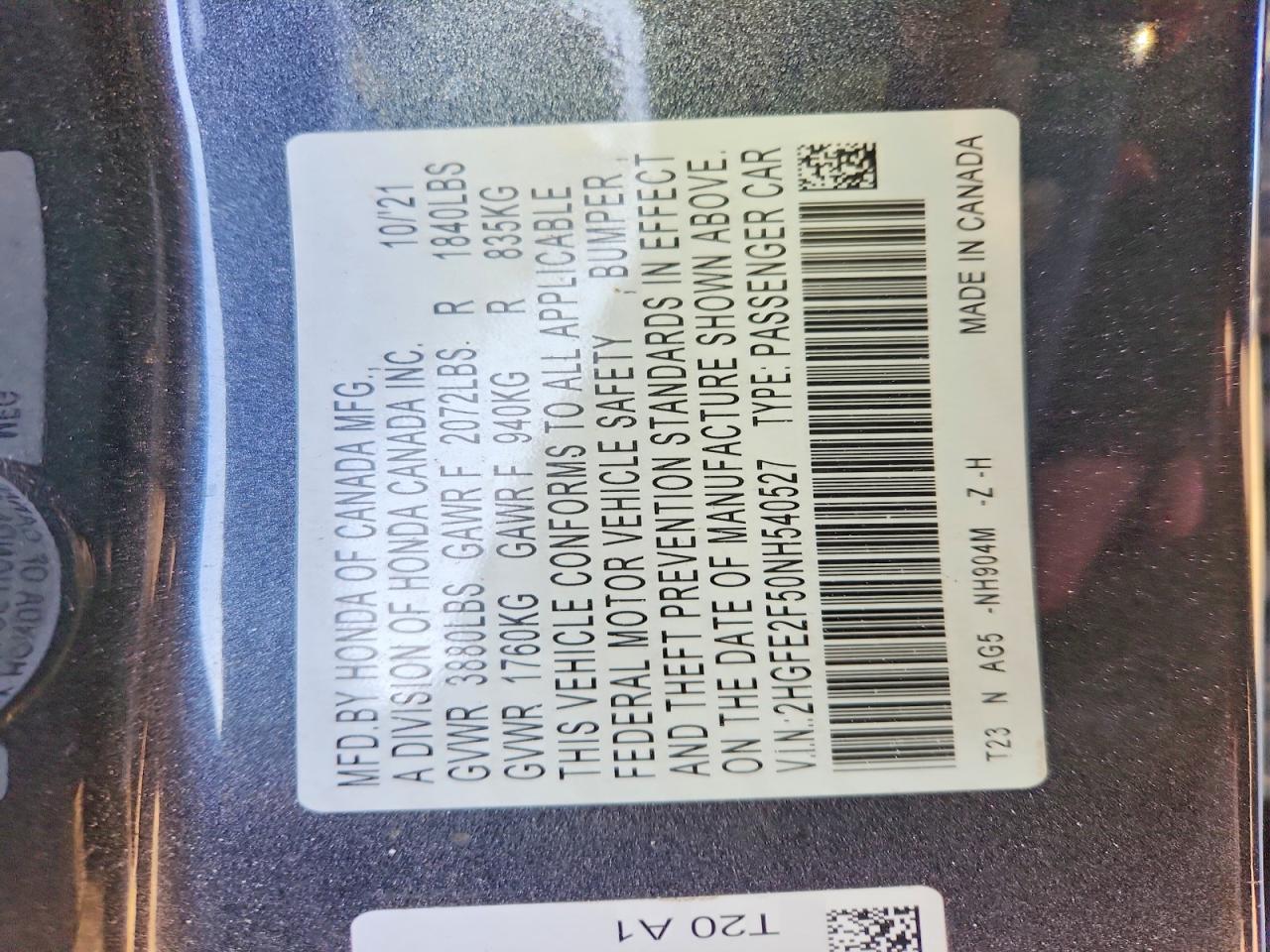 2022 HONDA CIVIC