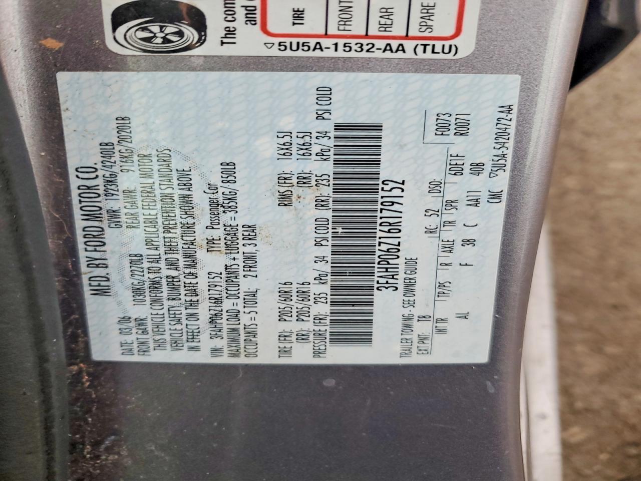 2006 FORD FUSION