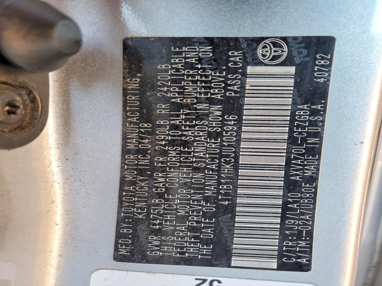 2018 TOYOTA CAMRY