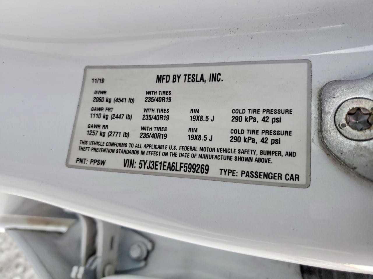 2020 TESLA MODEL 3