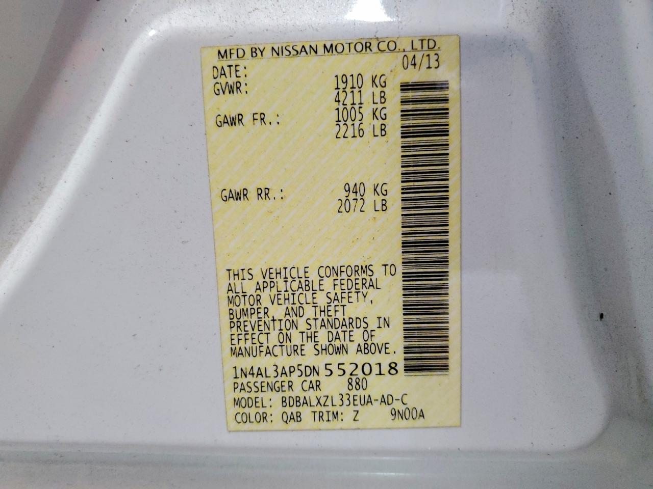 2013 NISSAN ALTIMA