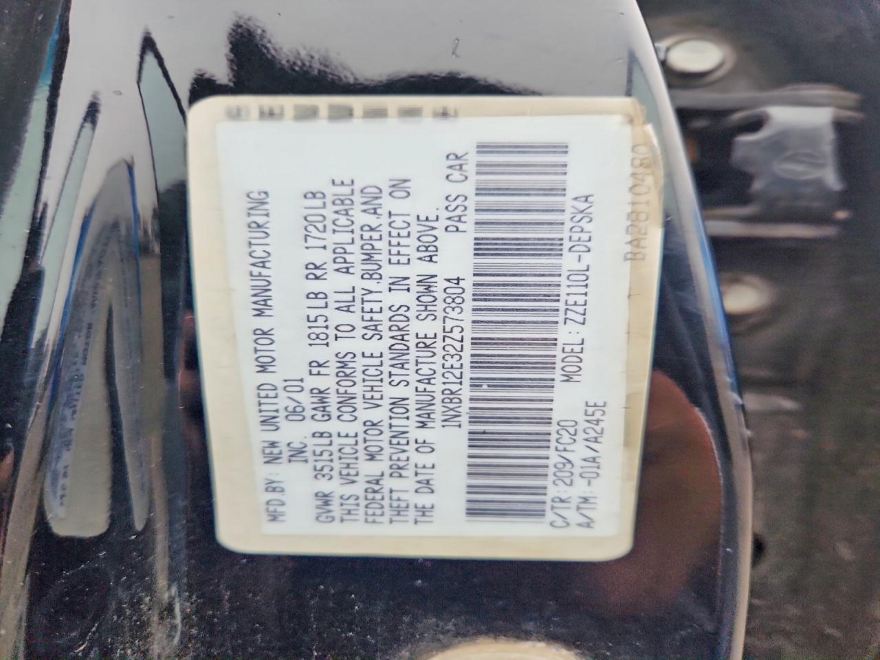 2002 TOYOTA COROLLA