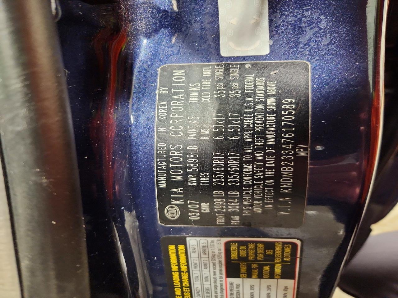 2007 KIA SEDONA