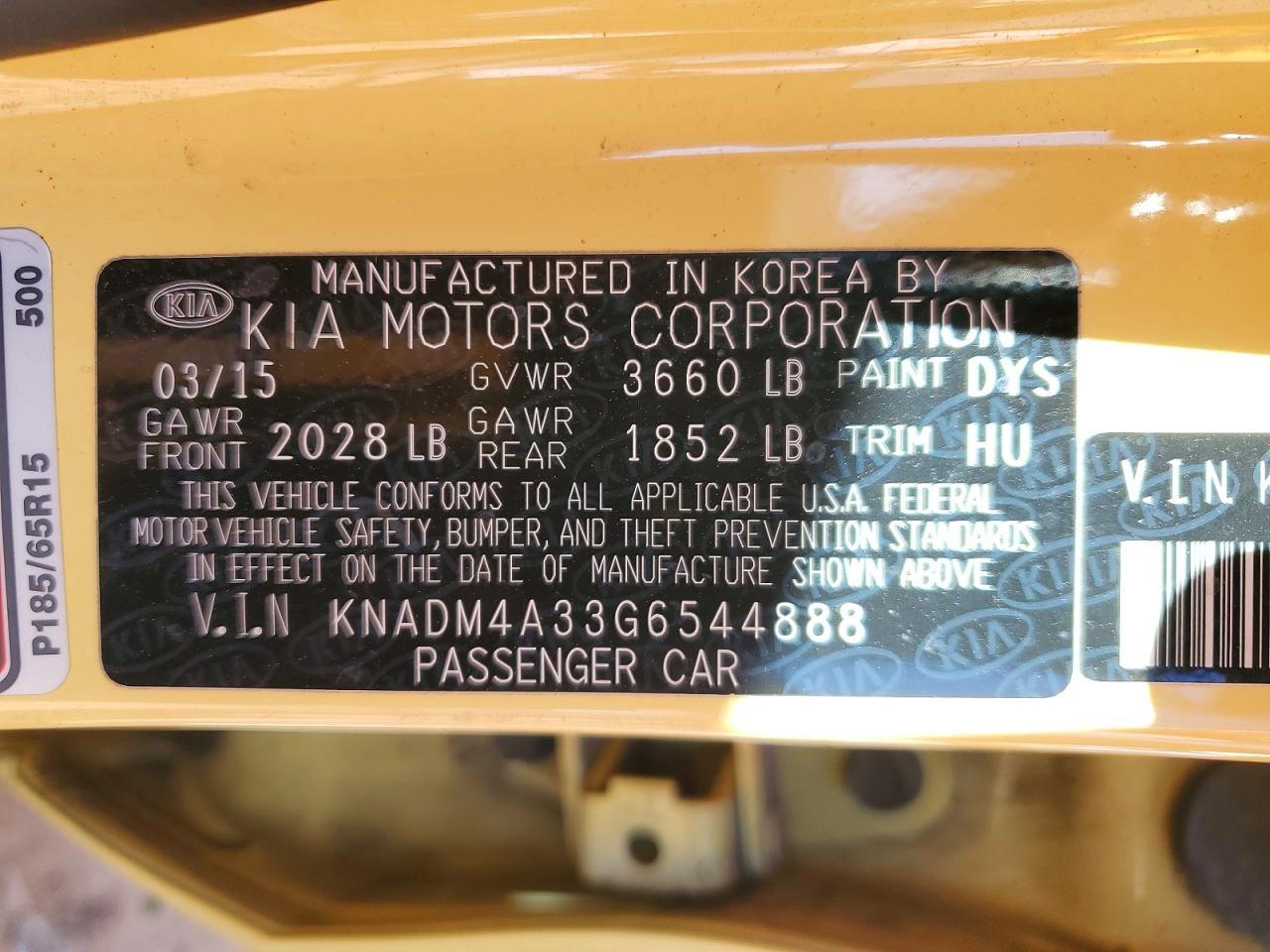 2016 KIA RIO