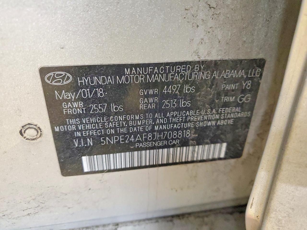 2018 HYUNDAI SONATA