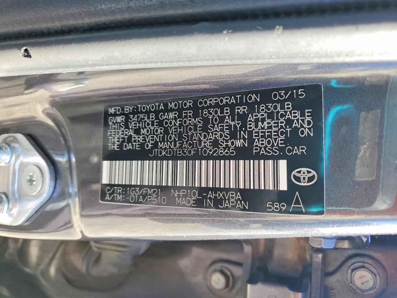 2015 TOYOTA Prius c