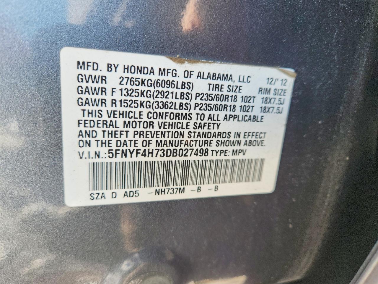 2013 HONDA PILOT