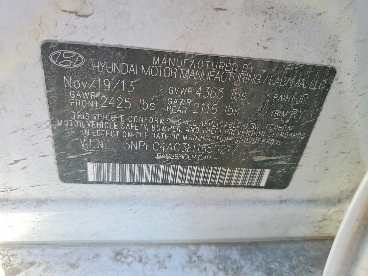 2014 HYUNDAI SONATA