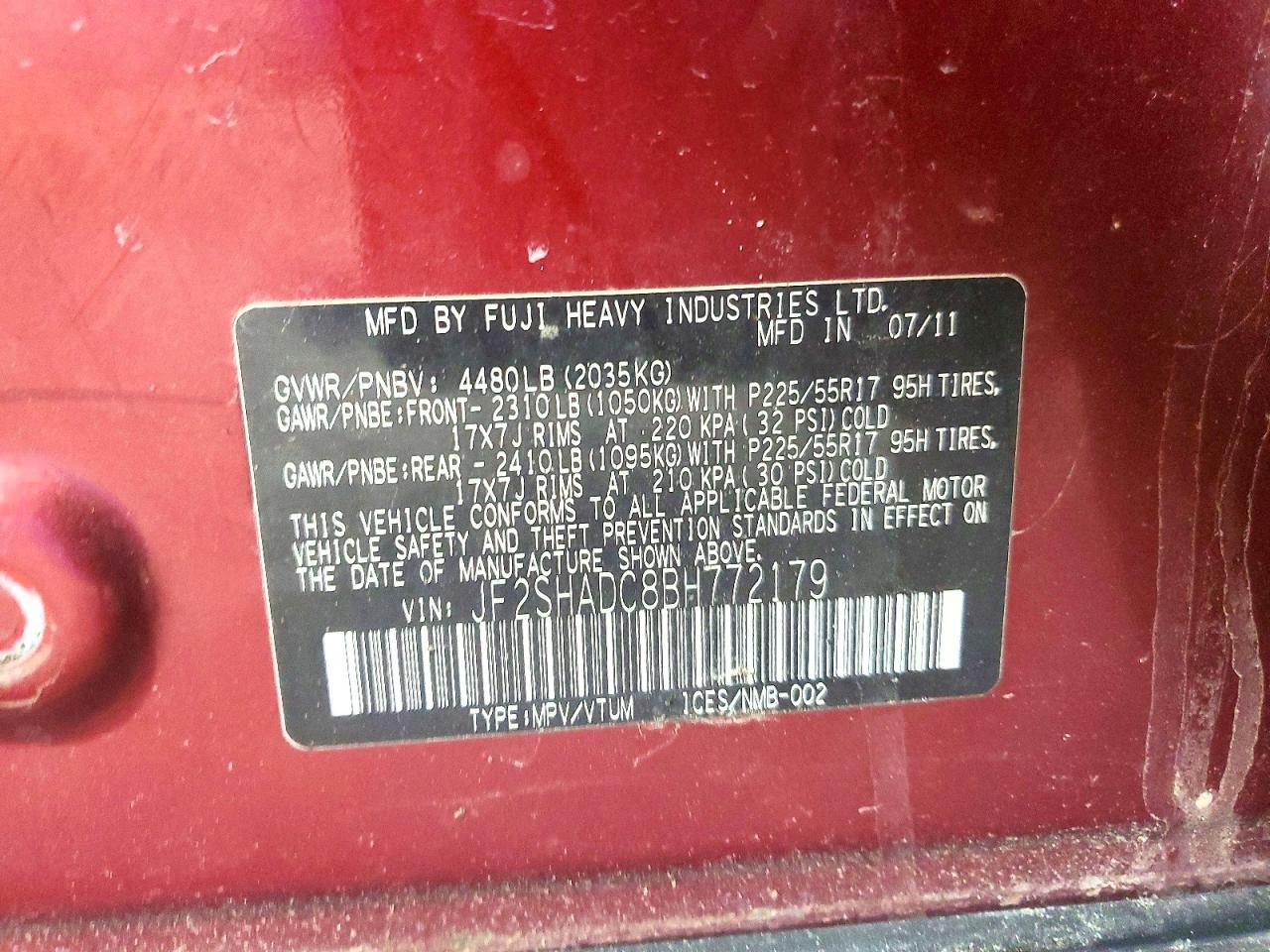2011 SUBARU FORESTER