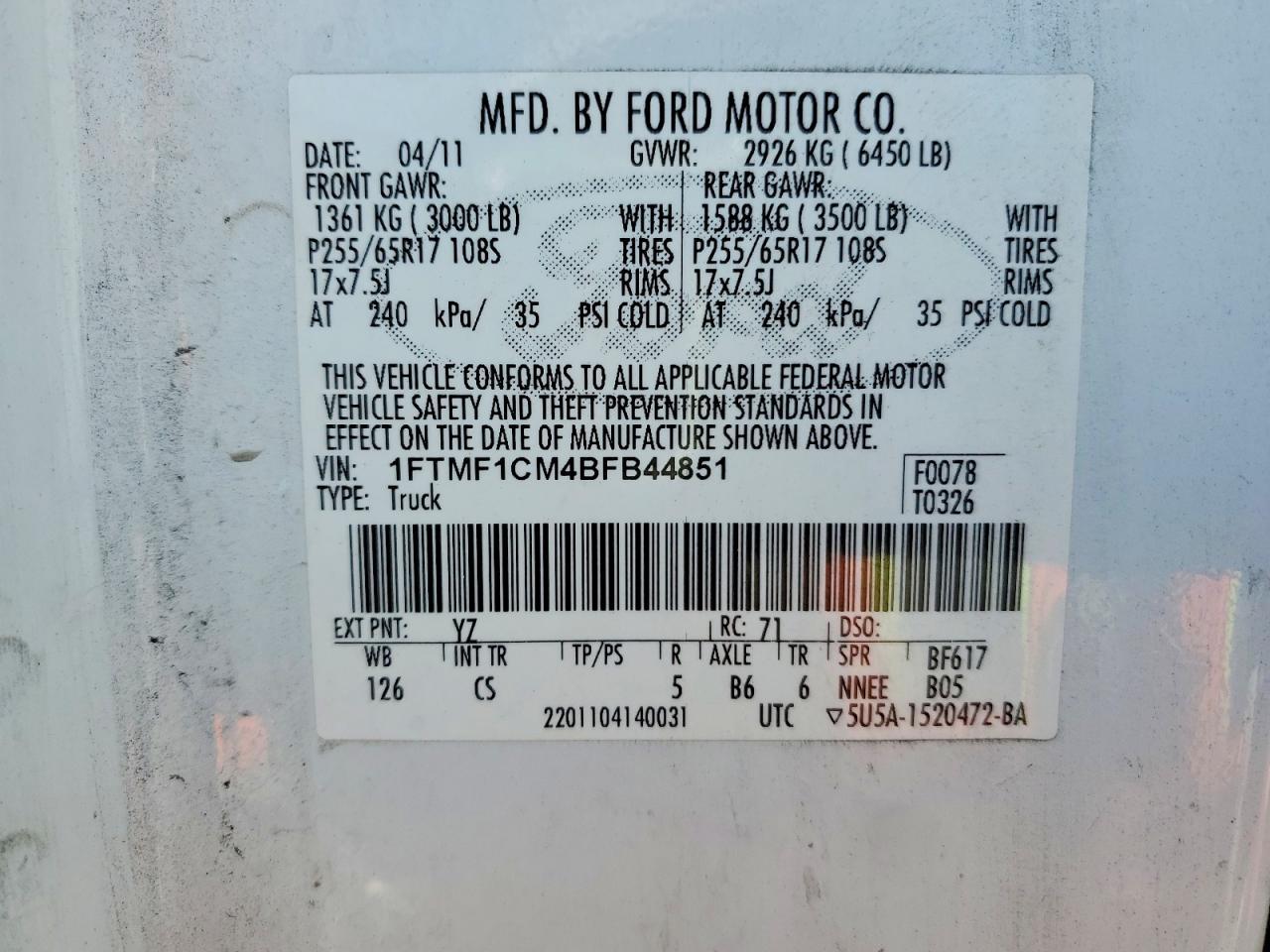 2011 FORD F-150