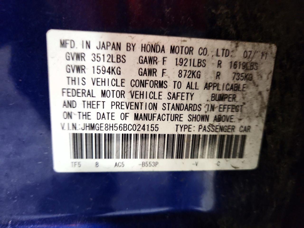 2011 HONDA FIT
