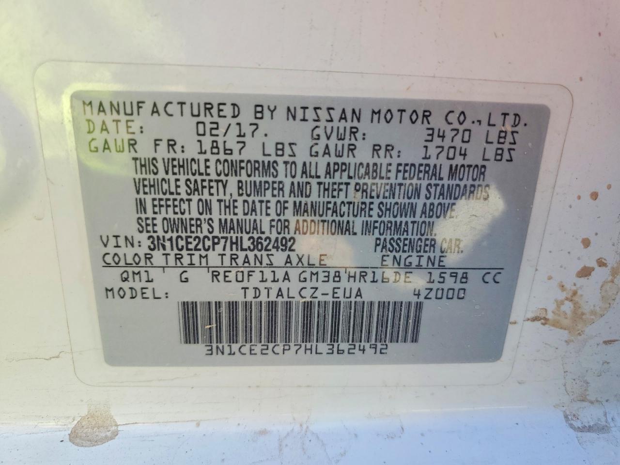 2017 NISSAN Versa Note