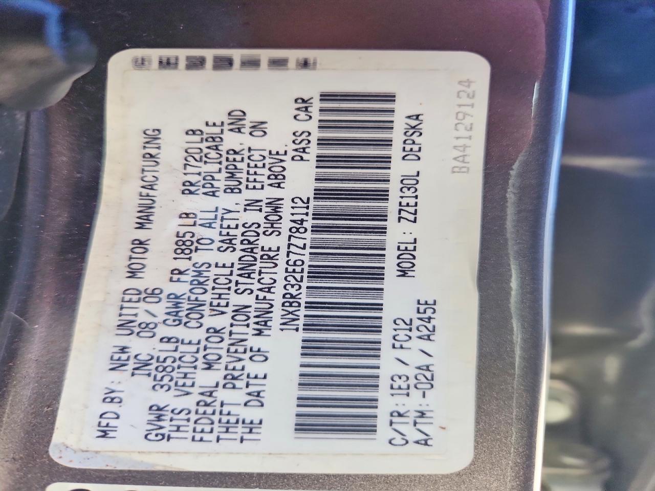 2007 TOYOTA COROLLA