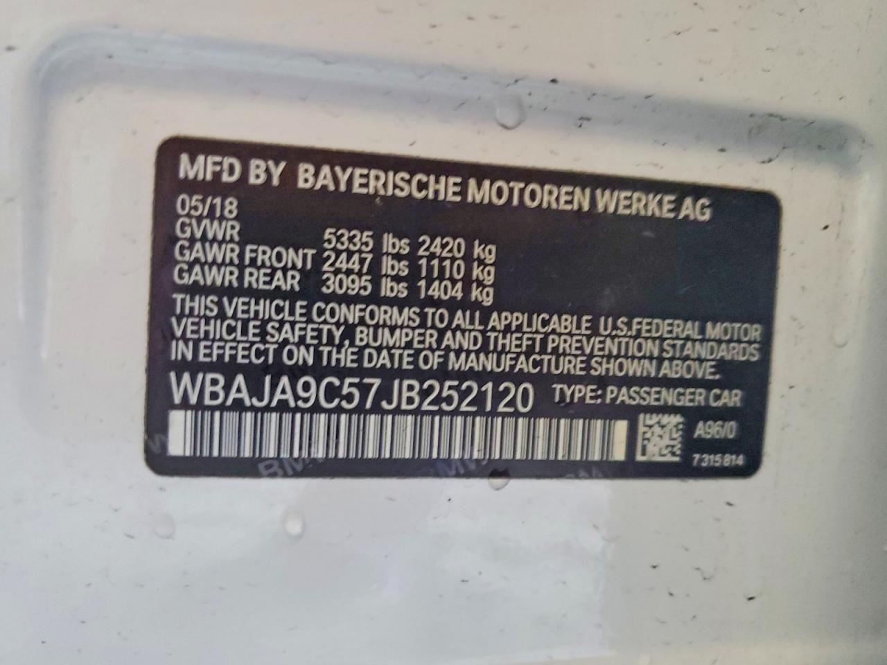 2018 BMW 5 series