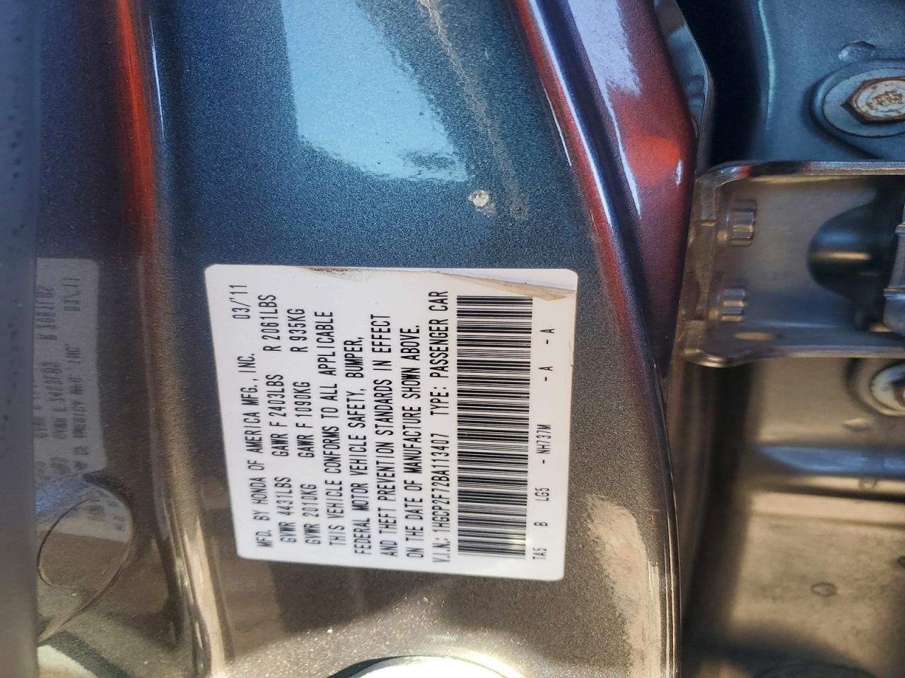 2011 HONDA ACCORD