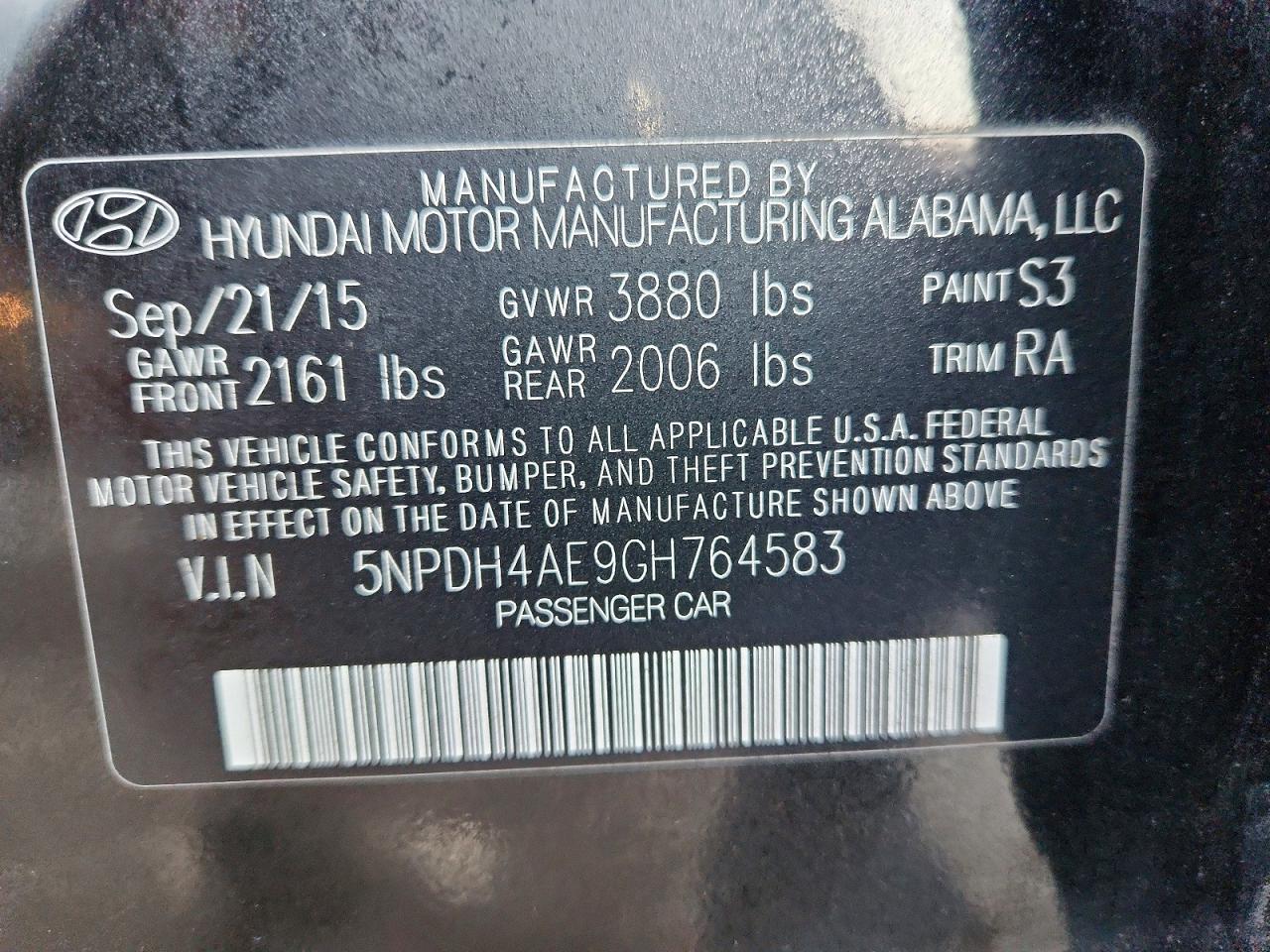 2016 HYUNDAI ELANTRA