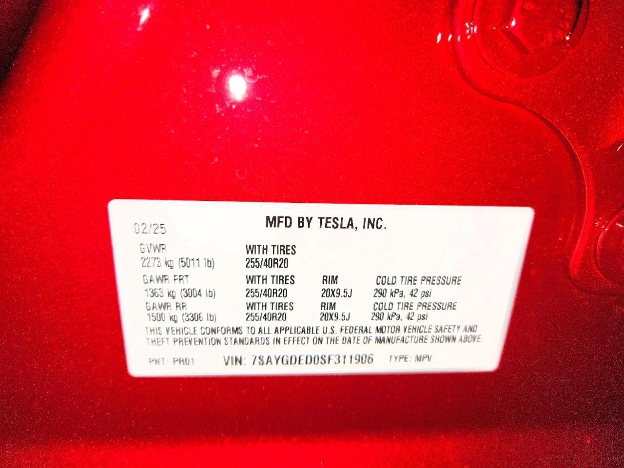 2025 TESLA MODEL Y