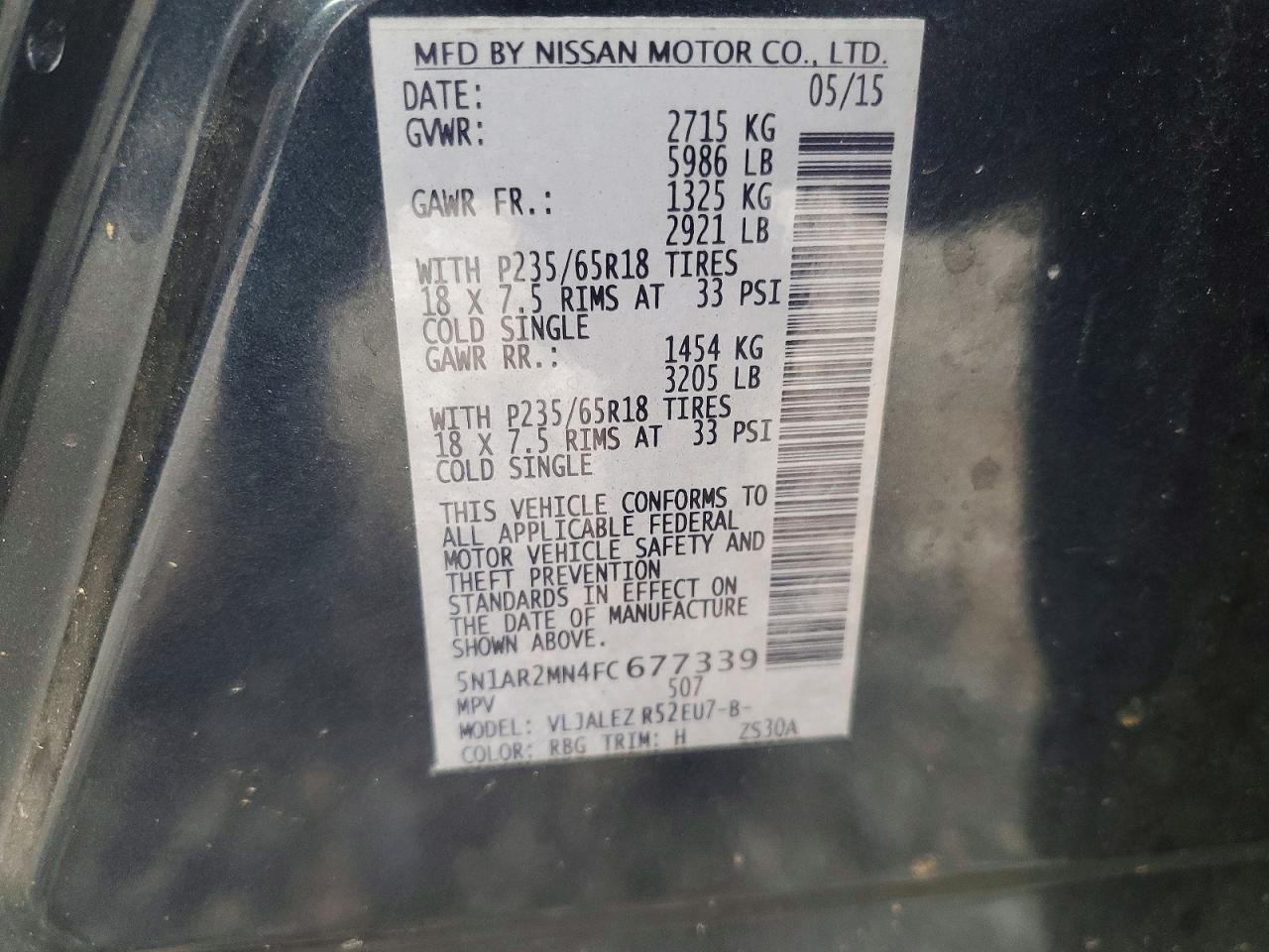 2015 NISSAN PATHFINDER