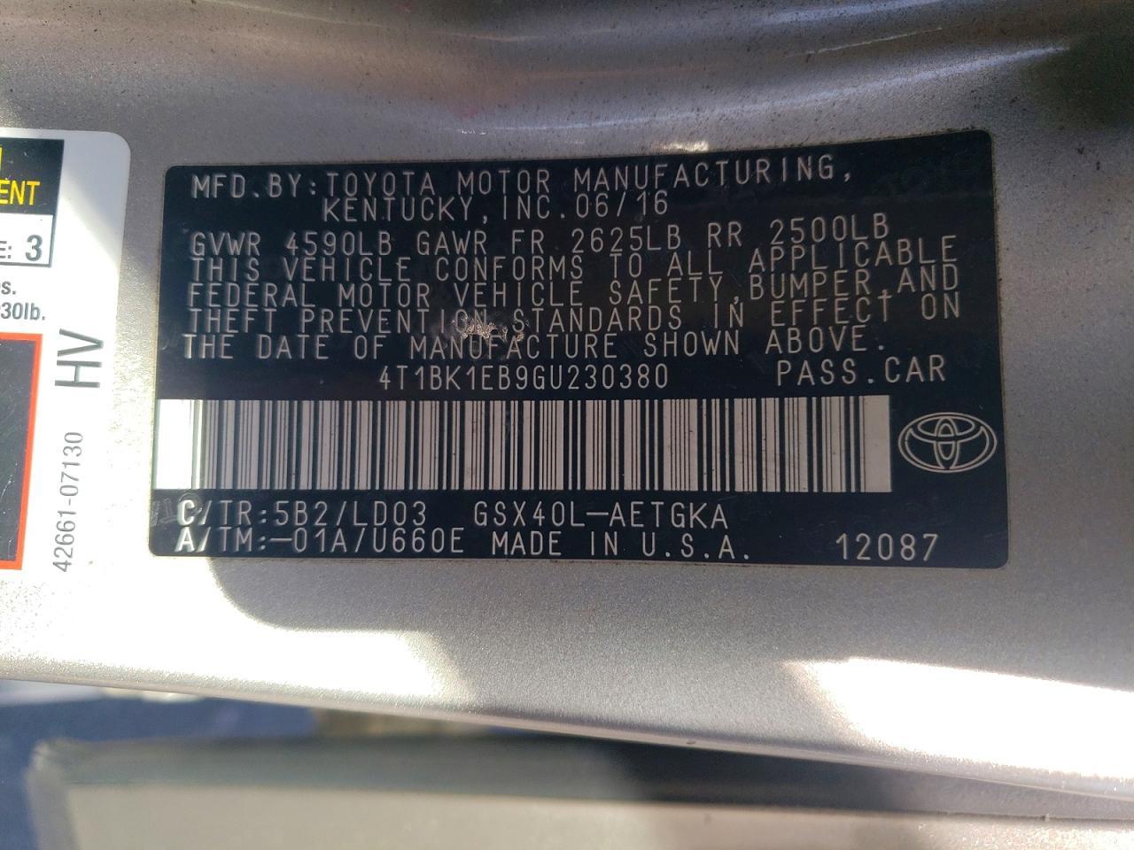 2016 TOYOTA Avalon