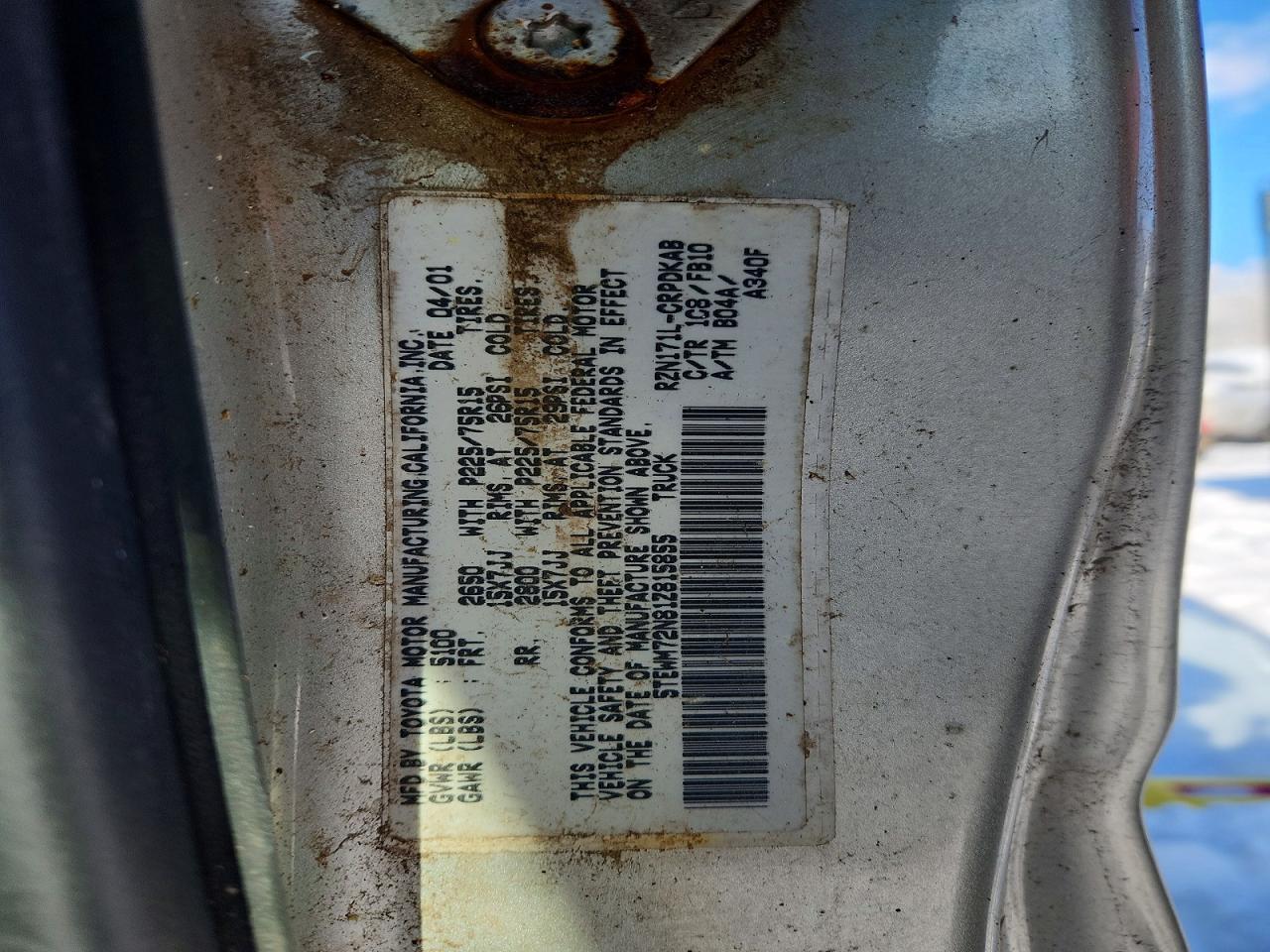 2001 TOYOTA TACOMA