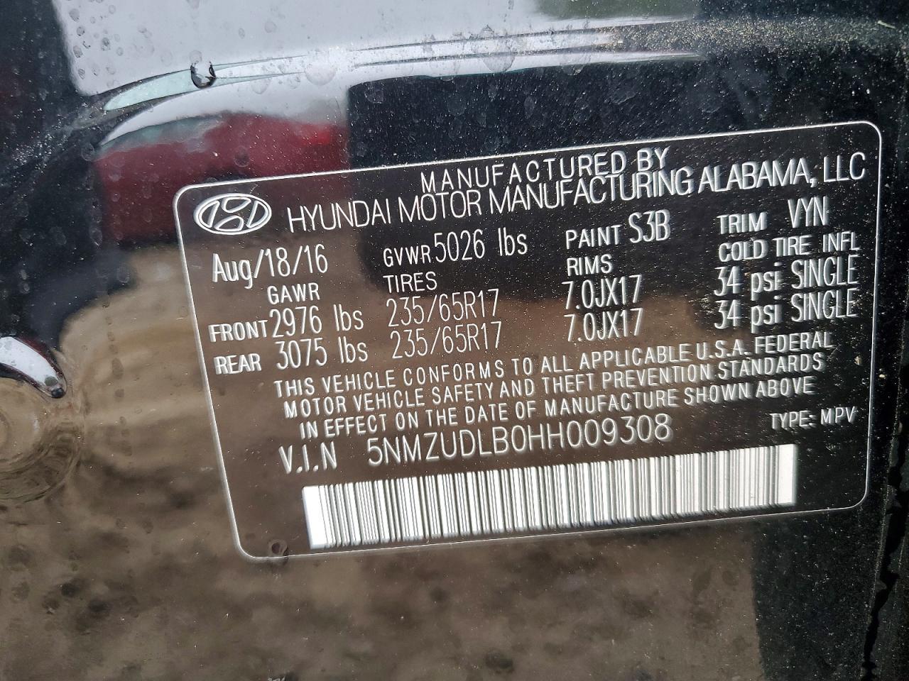 2017 HYUNDAI SANTA FE