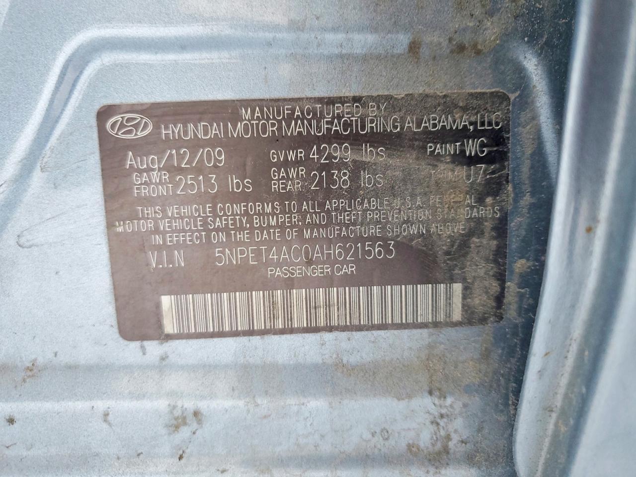 2010 HYUNDAI SONATA