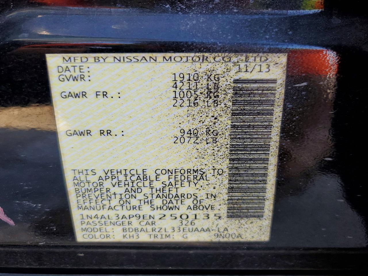 2014 NISSAN ALTIMA