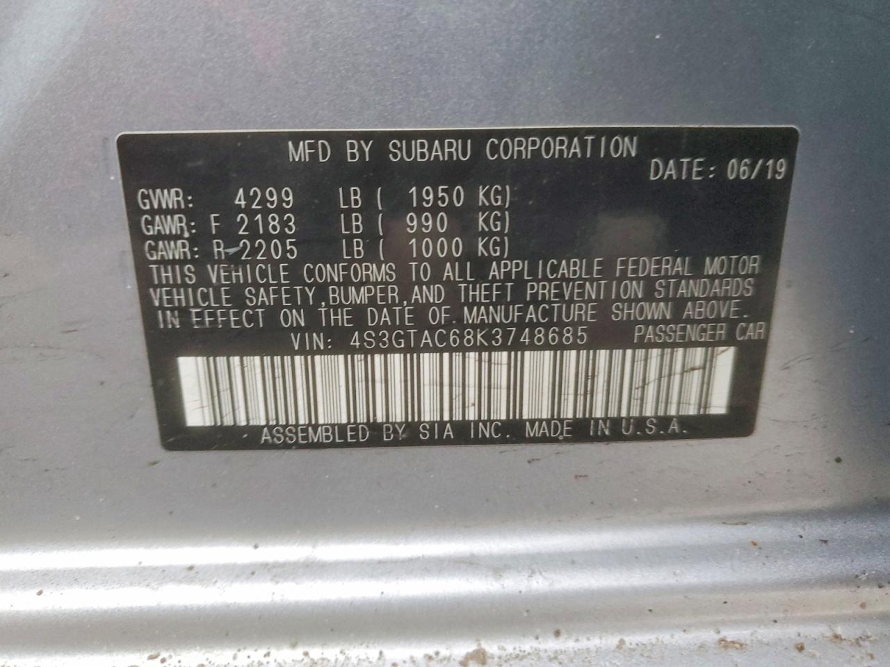 2019 SUBARU IMPREZA