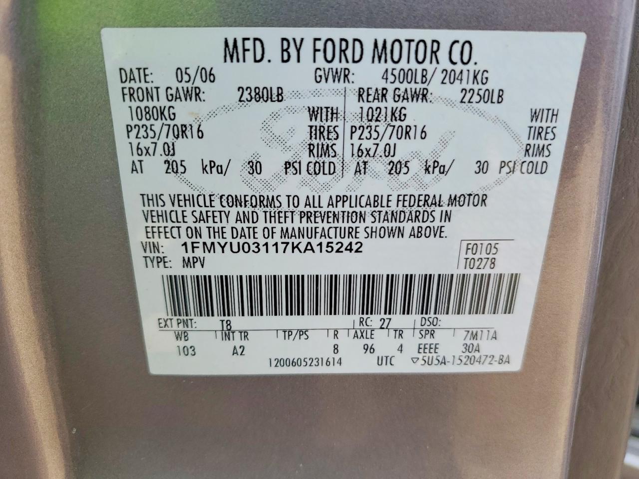 2007 FORD ESCAPE