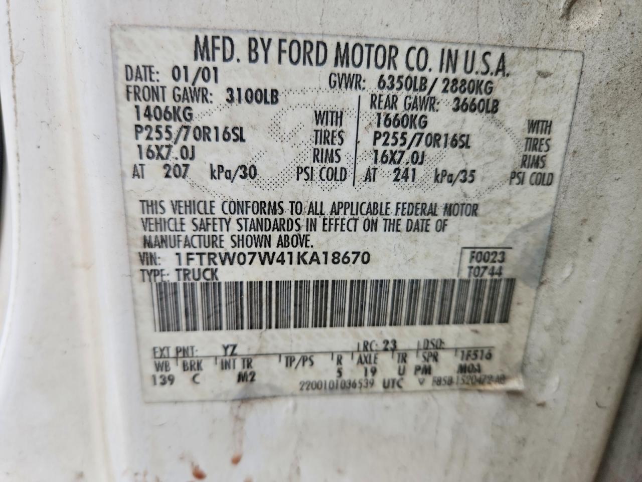 2001 FORD F-150