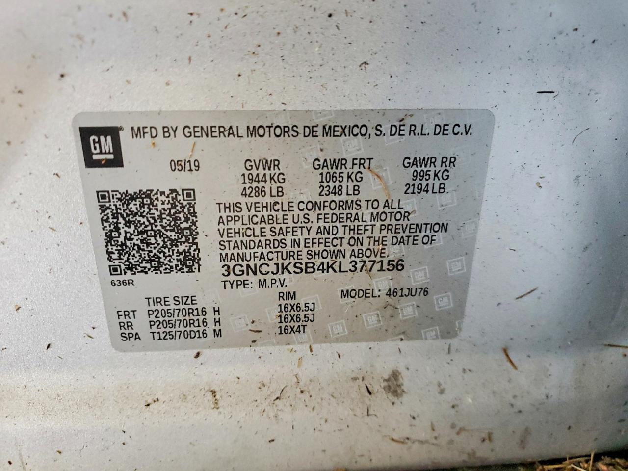 2019 CHEVROLET TRAX