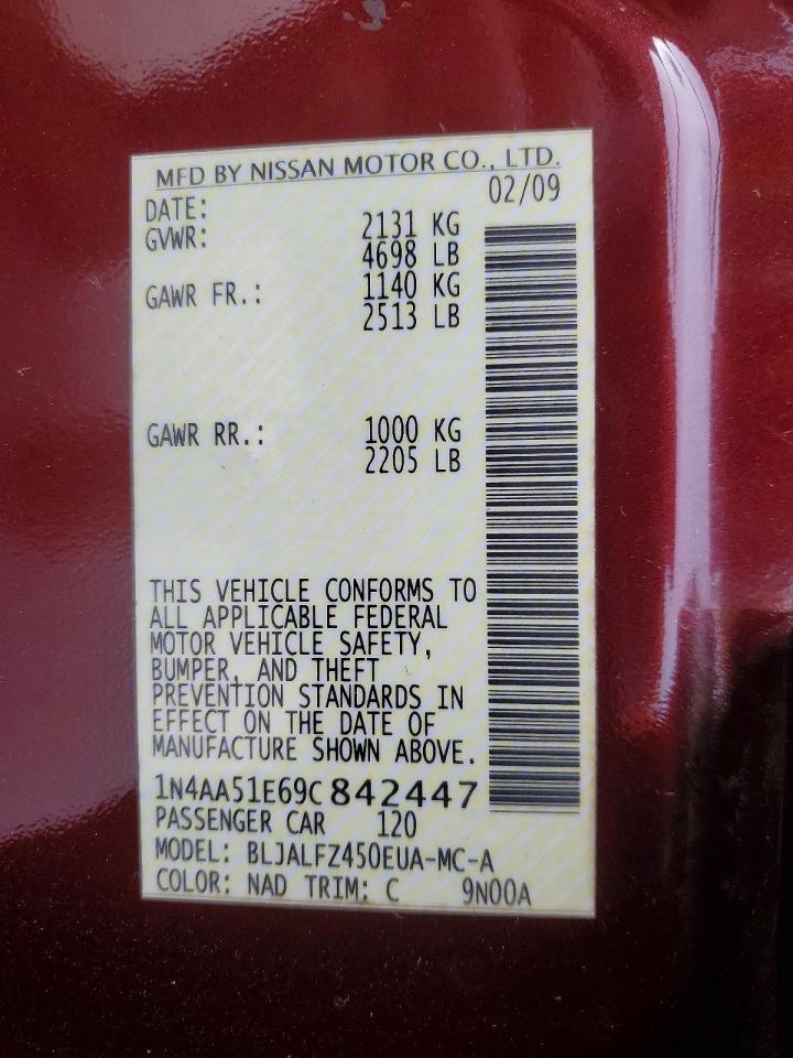 2009 NISSAN Maxima