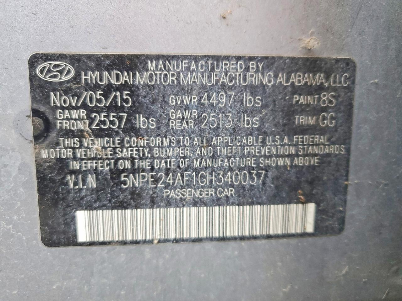 2016 HYUNDAI SONATA