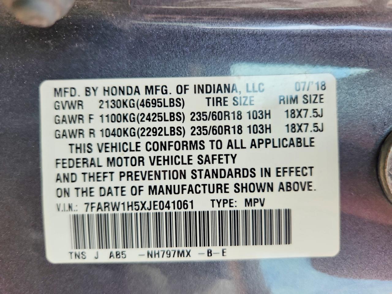 2018 HONDA CR-V
