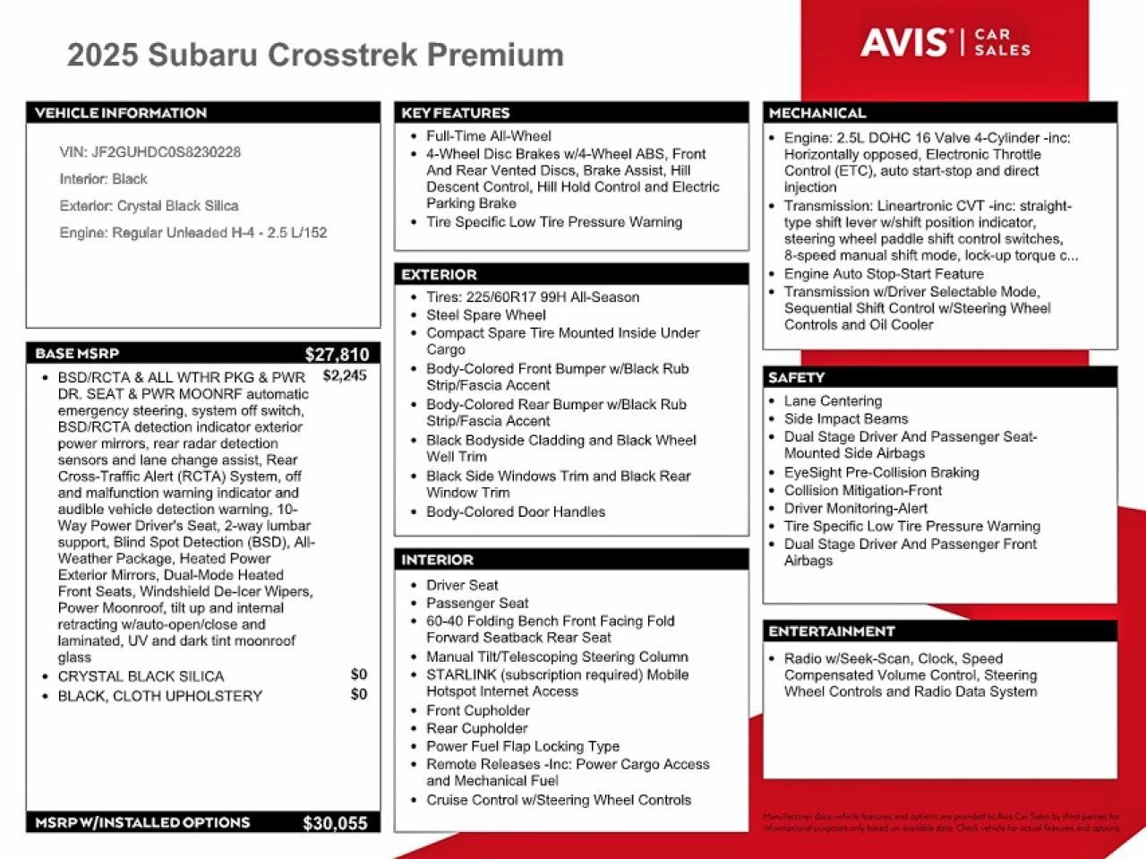 2025 SUBARU Crosstrek