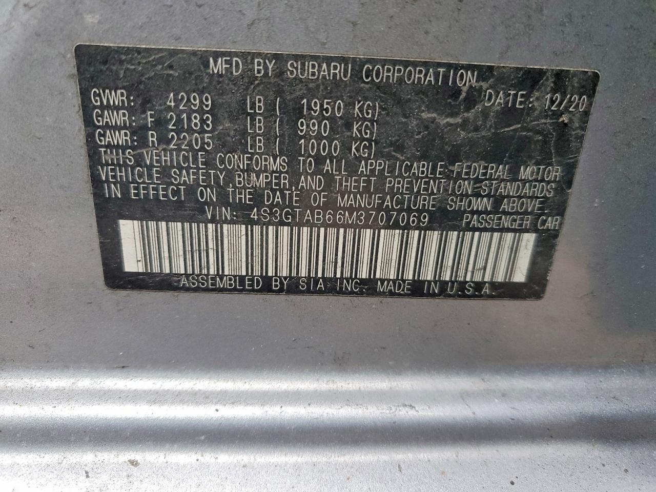 2021 SUBARU IMPREZA