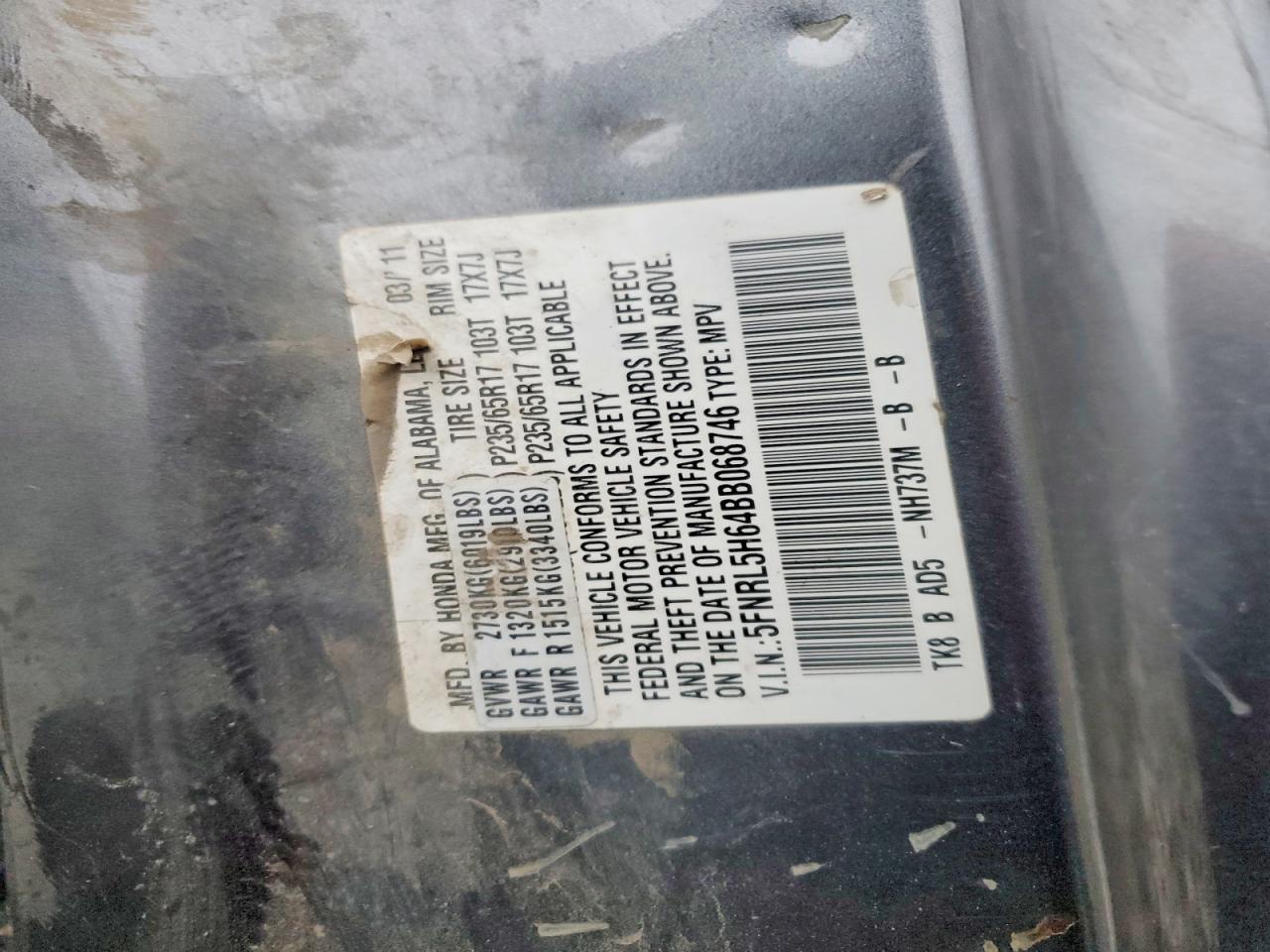 2011 HONDA ODYSSEY