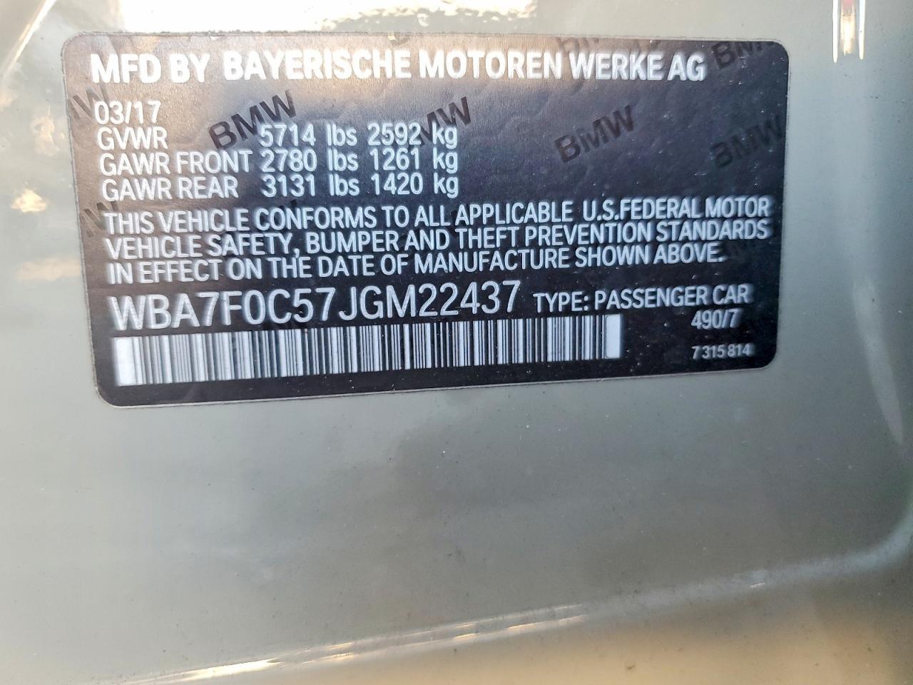 2018 BMW 7 series