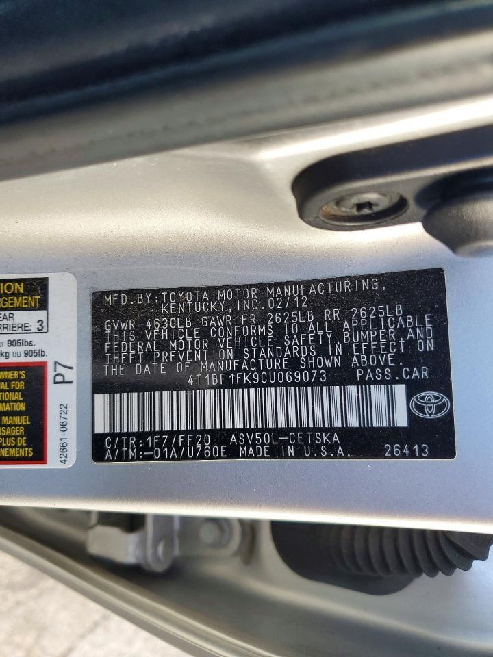 2012 TOYOTA CAMRY