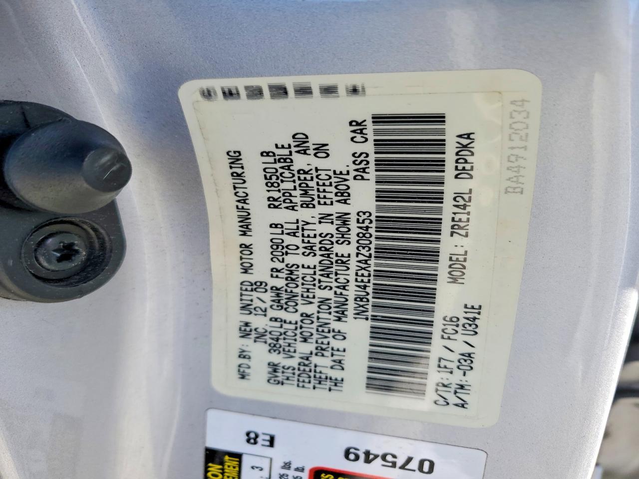 2010 TOYOTA COROLLA