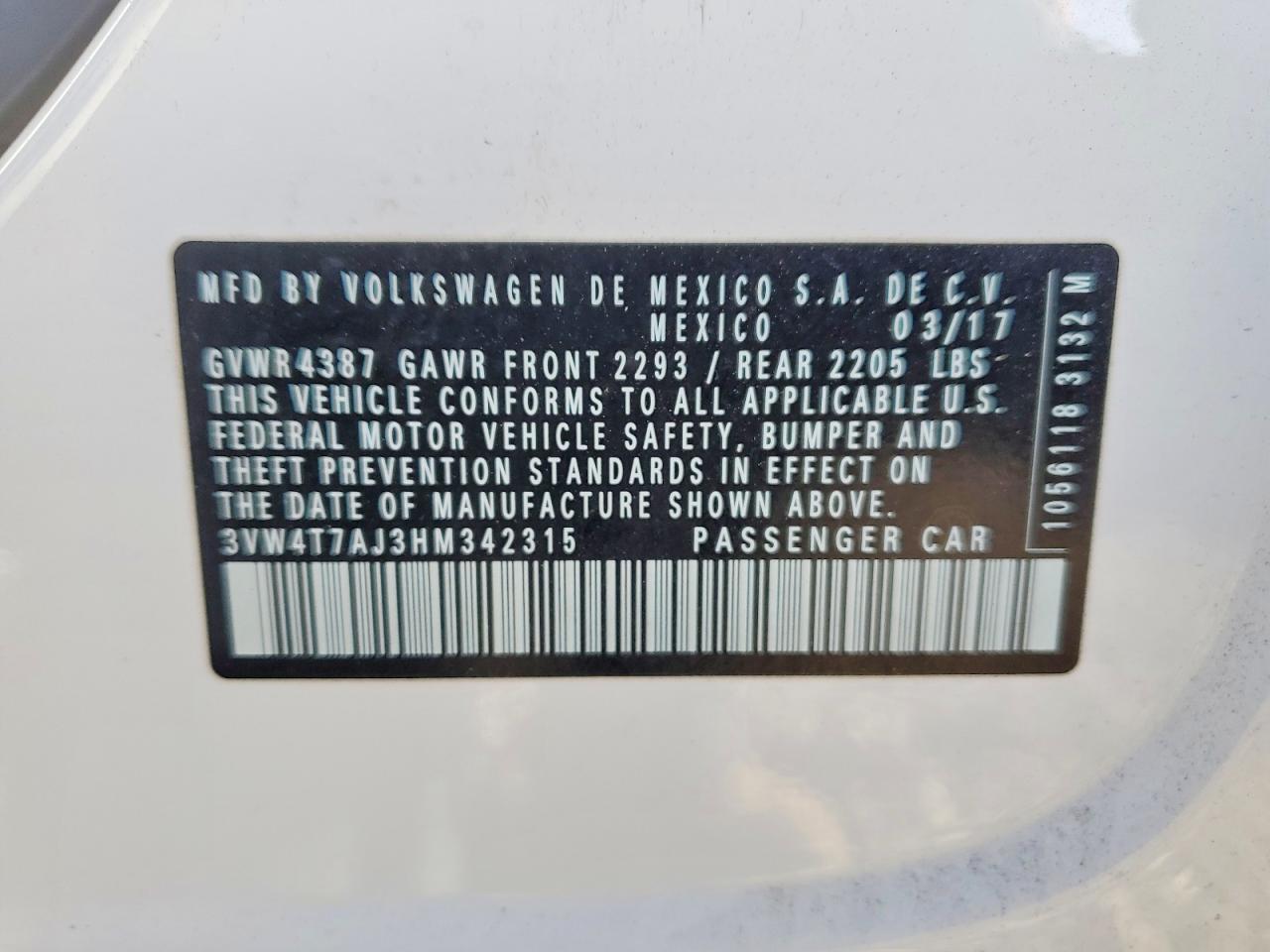 2017 VOLKSWAGEN JETTA