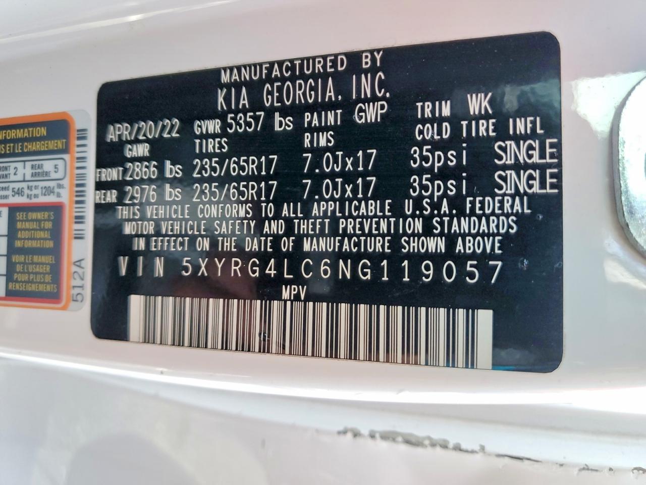 2022 KIA SORENTO