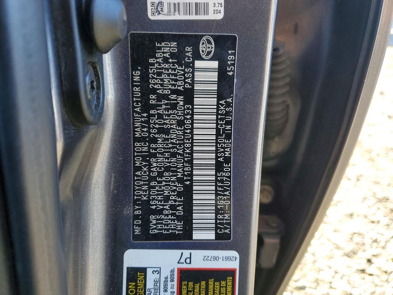 2014 TOYOTA CAMRY