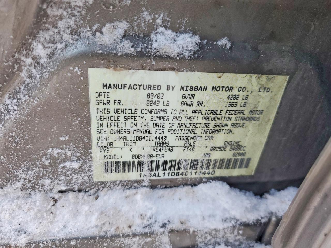 2004 NISSAN ALTIMA