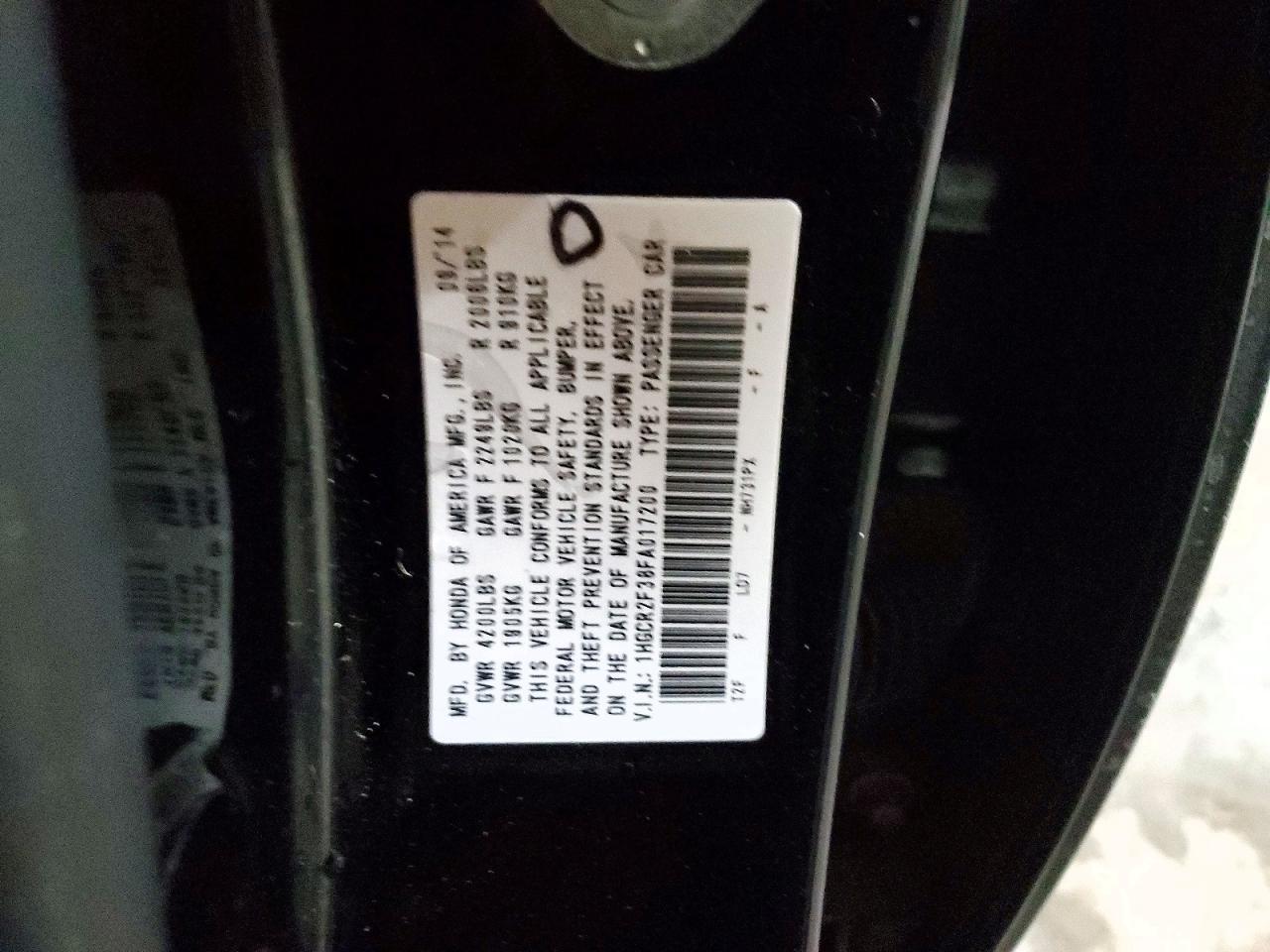 2015 HONDA ACCORD