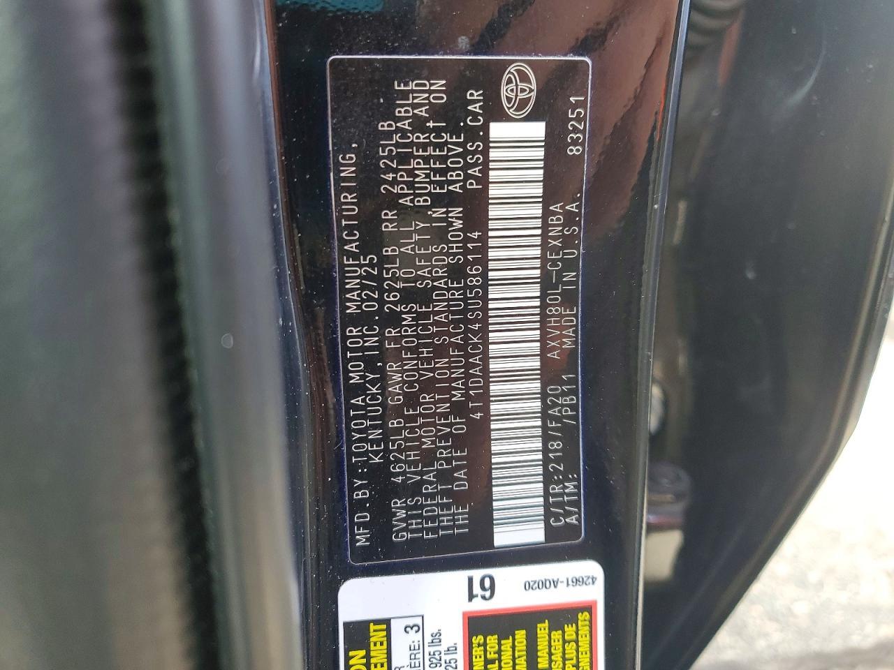 2025 TOYOTA CAMRY