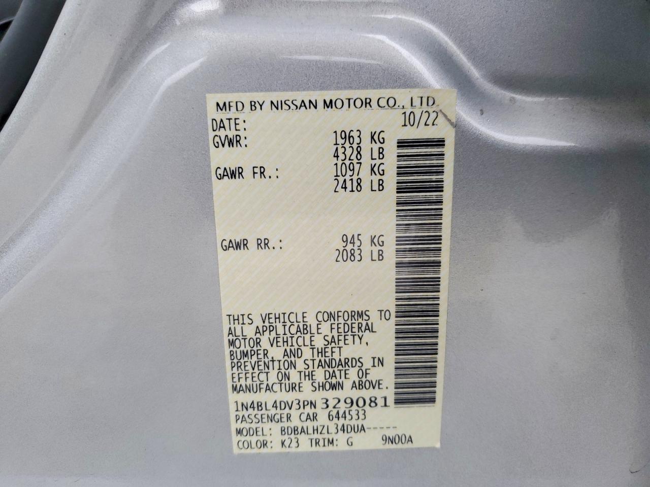 2023 NISSAN ALTIMA