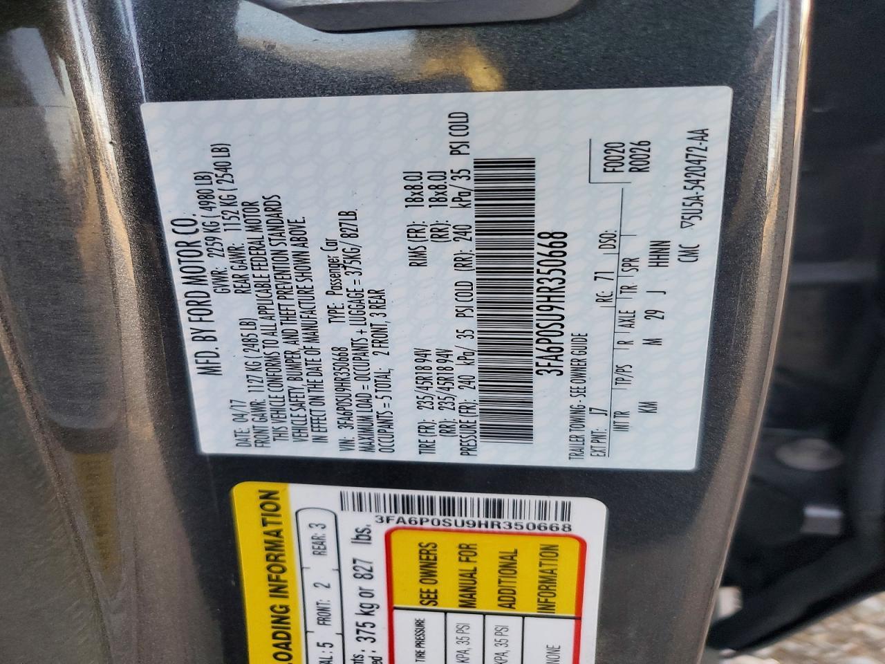 2017 FORD FUSION