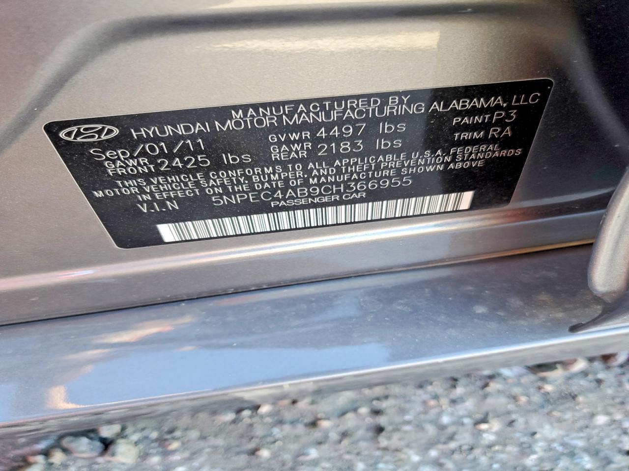 2012 HYUNDAI SONATA